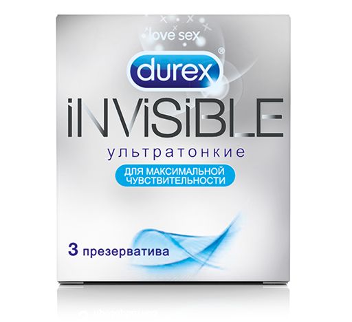 Ультратонкие презервативы Durex Invisible - 3 шт. от Durex
