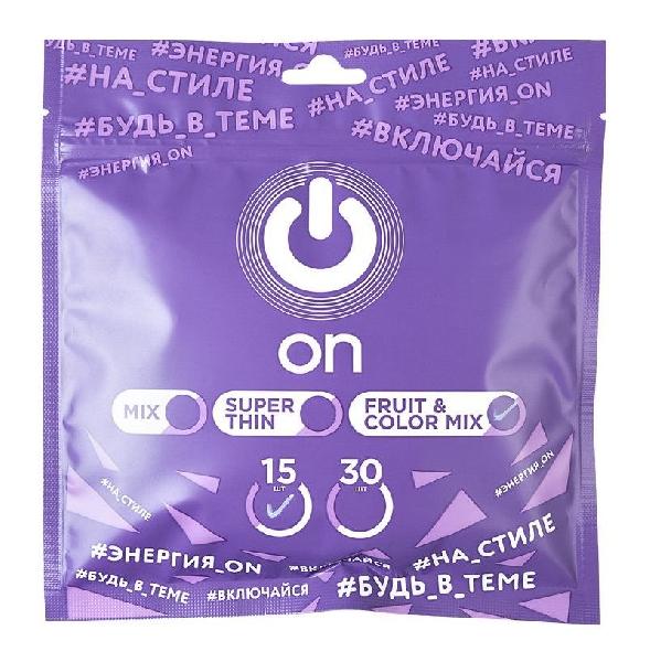 Цветные ароматизированные презервативы ON) Fruit   Color - 15 шт. от ON)