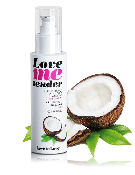 Съедобное согревающее массажное масло Love Me Tender Cocos с ароматом кокоса - 100 мл. от Love to Love