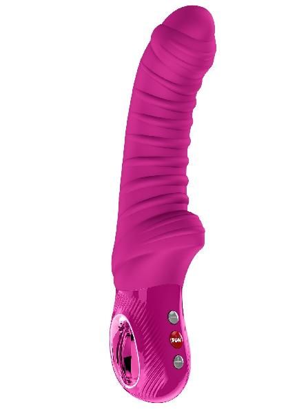 Лиловый вибратор Tiger с ребрышками - 22,5 см. от Fun Factory