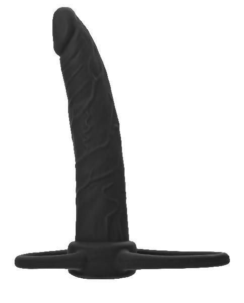 Черная насадка на пенис для двойного проникновения Black Red - 16,5 см. от ToyFa