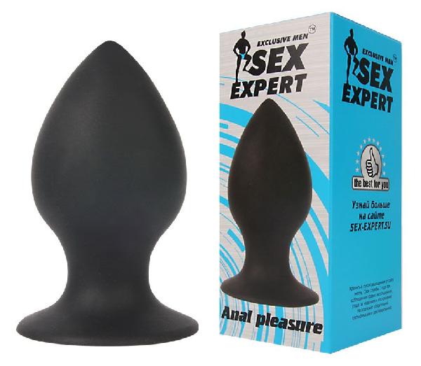 Чёрная анальная втулка Sex Expert - 8 см. от Bior toys