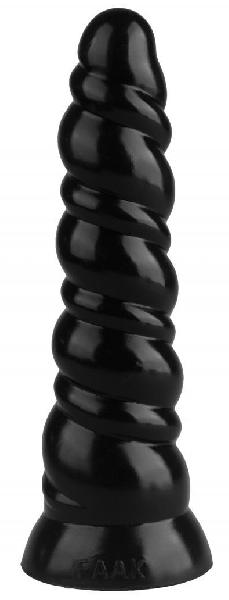 Черная витая анальная втулка - 25 см. от Сумерки богов