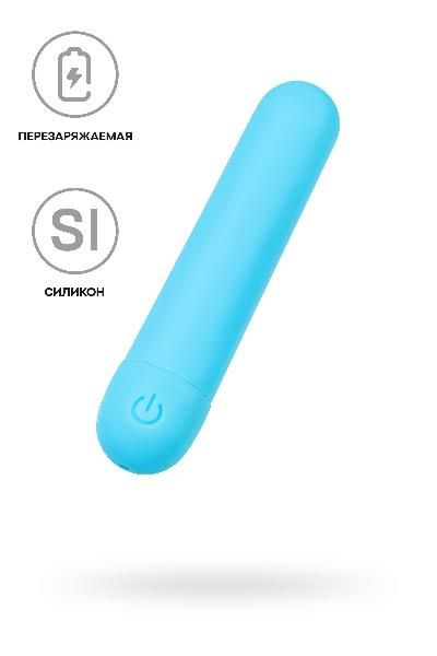 Голубая силиконовая перезаряжаемая вибропуля Murr - 10 см. от A-toys
