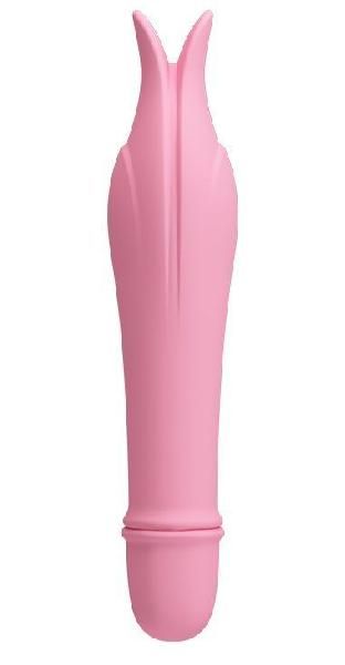 Нежно-розовый миниатюрный вибромассажер Edward с усиками - 14,5 см. от Baile