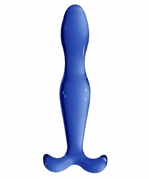 Синий стеклянный стимулятор Elegance - 18 см. от Shots Media BV