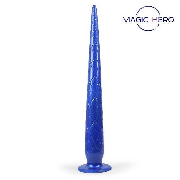 Синий стимулятор с ромбовидным рельефом - 37 см. от Bior toys