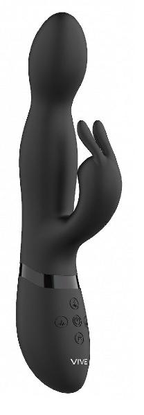 Черный вибромассажер-кролик Niva - 21,5 см. от Shots Media BV