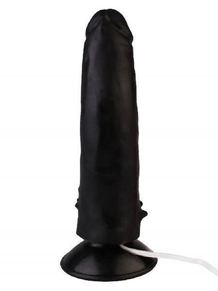 Черный реалистичный вибромассажер №10 с присоской - 17 см. от Сумерки богов