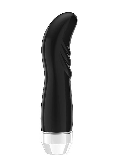 Чёрный вибратор Liora с изогнутой головкой - 15,1 см. от Shots Media BV