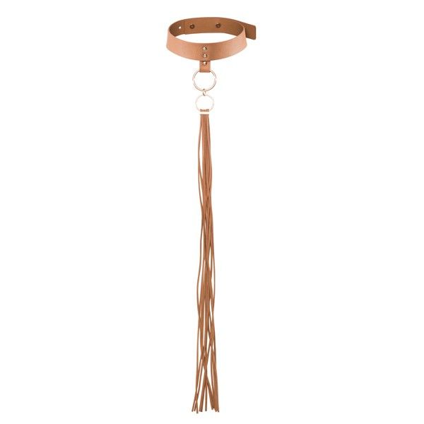 Коричневый ошейник с кистями Tassel Choker от Bijoux Indiscrets
