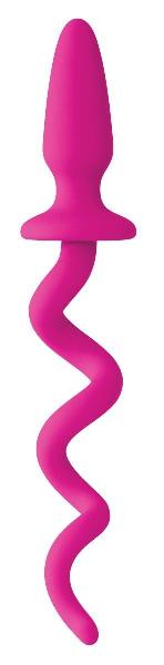 Розовая анальная пробка с хвостом-спиралью Oinkz от NS Novelties