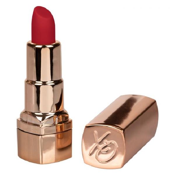 Золотистый вибратор-помада с красным мягким кончиком Hide   Play Rechargeable Lipstick от California Exotic Novelties