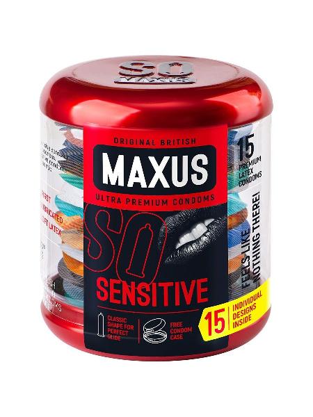 Ультратонкие презервативы в металлическом кейсе MAXUS Sensitive - 15 шт. от Maxus