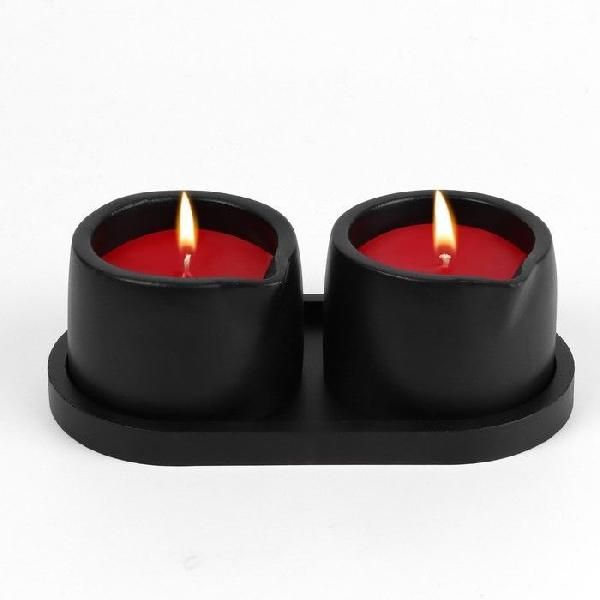 Набор из 2 низкотемпературных свечей для БДСМ «Оки-Чпоки» с ароматом земляники от Сима-Ленд
