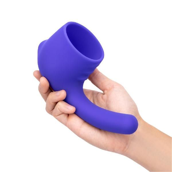 Фиолетовая насадка для wand-вибромассажера Deluxe Silicone G-Spot Wand Attachment от Pink Vibe