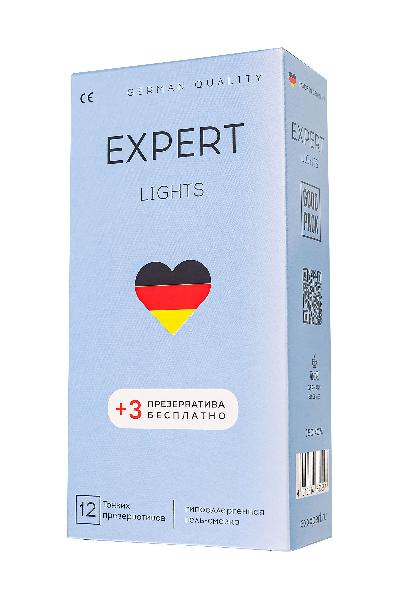 Ультратонкие презервативы EXPERT Lights - 12 шт.(+3 в подарок) от Expert