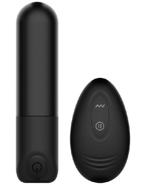 Черный мини-вибратор Rick с пультом - 8,6 см. от Winyi