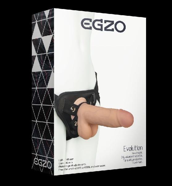Страпон harness со съемной насадкой - 16,5 см. от EGZO