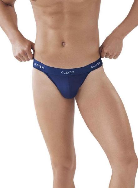 Темно-синие мужские трусы-тонги Venture Thong от Clever Masculine Underwear
