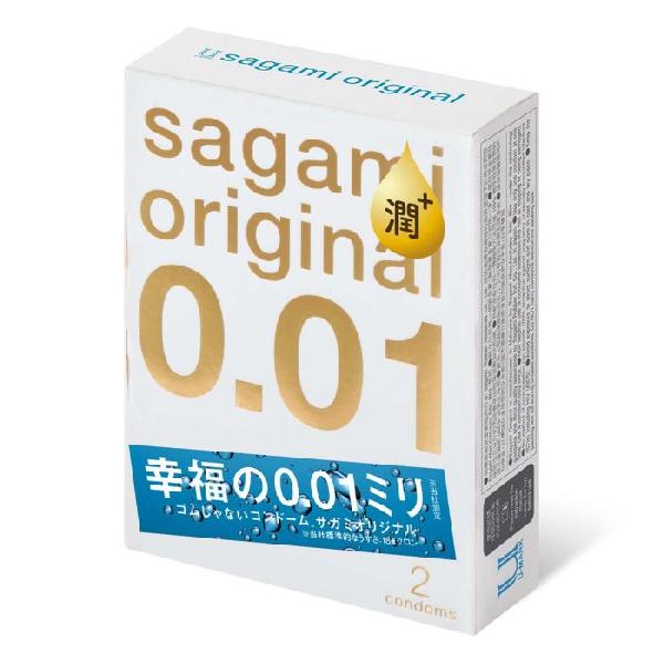 Увлажнённые презервативы Sagami Original 0.01 Extra Lub - 2 шт. от Sagami