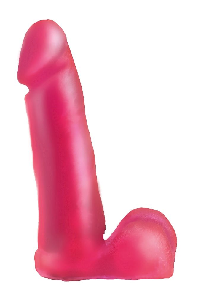 Нежно-розовая гелевая насадка-фаллос для трусиков с плугом - 16 см. от LOVETOY (А-Полимер)