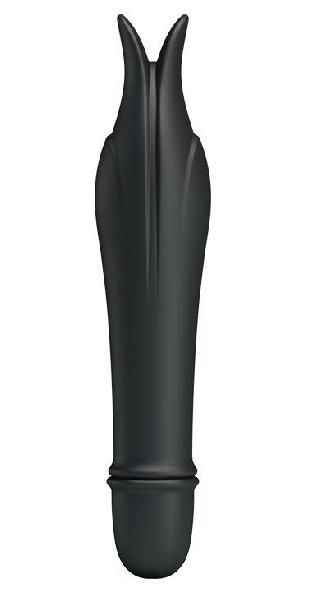 Чёрный миниатюрный вибромассажер Edward с усиками - 14,5 см. от Baile