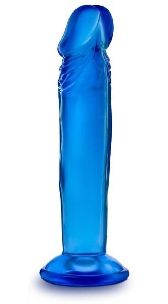 Синий анальный фаллоимитатор Sweet N Small 6 Inch Dildo With Suction Cup - 16,5 см. от Blush Novelties