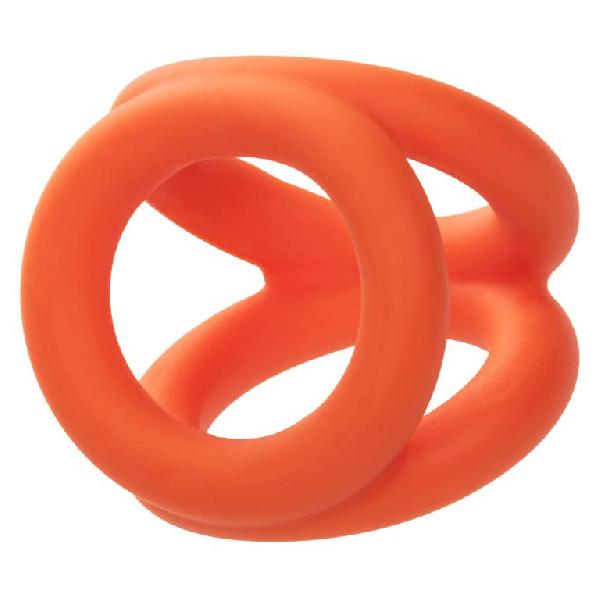 Оранжевое тройное эрекционное кольцо Liquid Silicone Tri-Ring от California Exotic Novelties