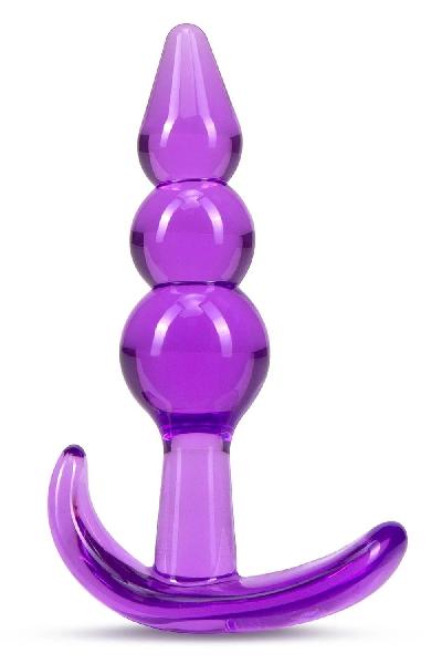Фиолетовый анальный стимулятор Triple Bead Anal Plug - 9 см. от Blush Novelties