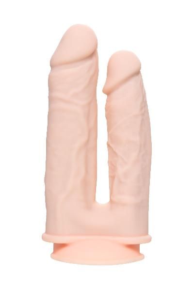 Телесный анально-вагинальный вибратор RealStick Silicone Jason M - 18 см. от Toyfa Basic