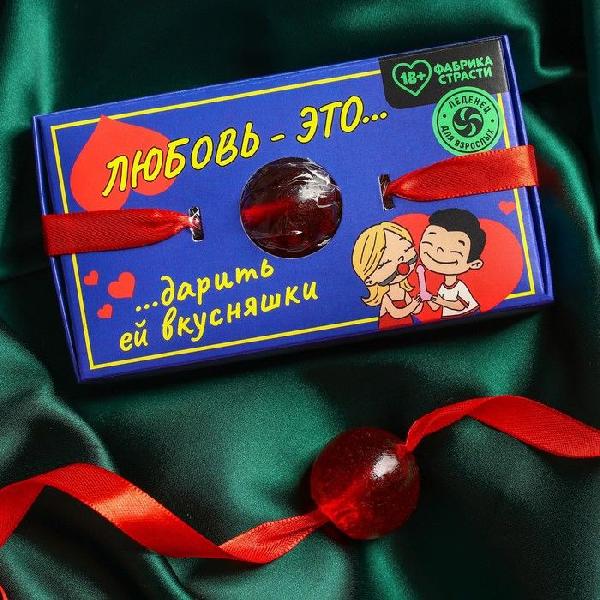 Леденец-кляп «Любовь это» со вкусом клубники со сливками - 30 гр. от Сима-Ленд