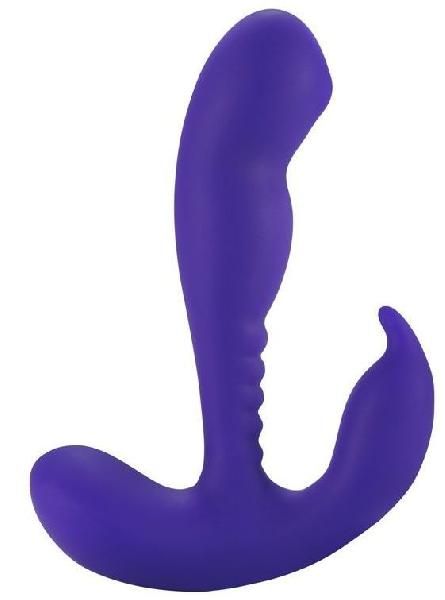Фиолетовый стимулятор простаты Anal Vibrating Prostate Stimulator with Rolling Ball - 13,3 см. от Howells
