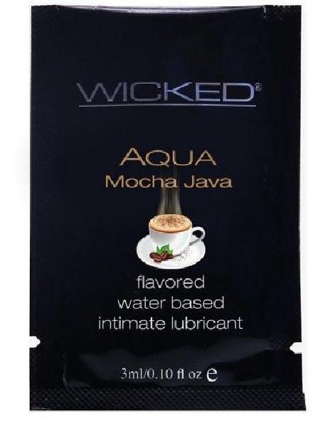 Лубрикант со вкусом кофе мокко WICKED AQUA Mocha Java - 3 мл. от Wicked