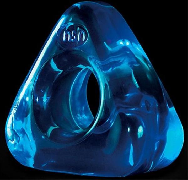 Синее треугольное эрекционное кольцо RENEGADE JUNK PUSHER от NS Novelties