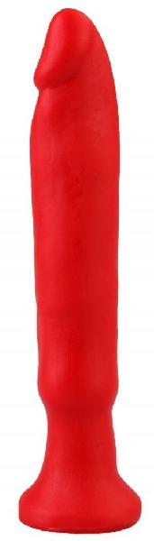 Красный анальный стимулятор без мошонки - 14 см. от Сумерки богов