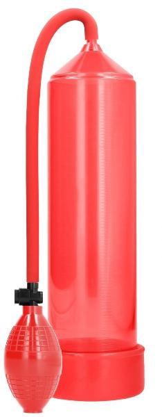Красная ручная вакуумная помпа для мужчин Classic Penis Pump от Shots Media BV
