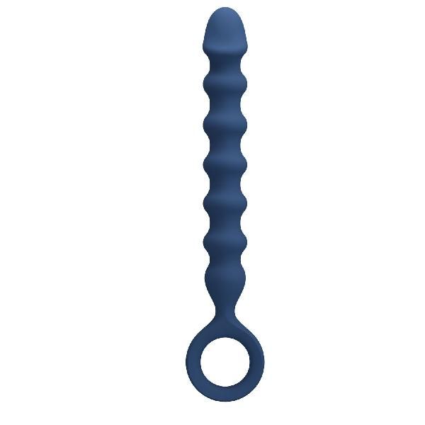 Синяя анальная цепочка - 28,5 см. от Baile
