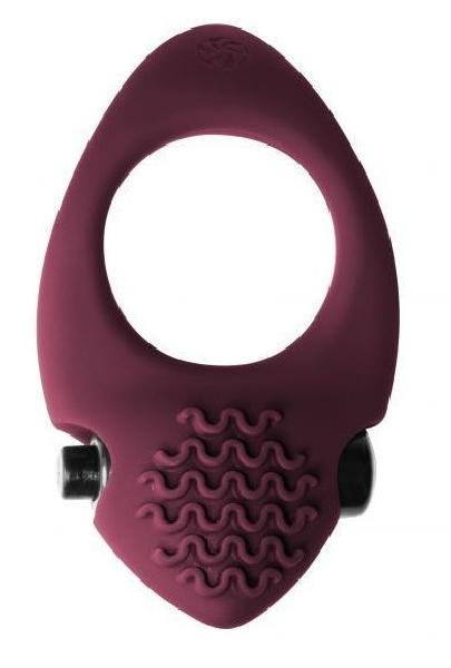 Бордовое эрекционное виброкольцо Pure Passion Midnight от Lola toys