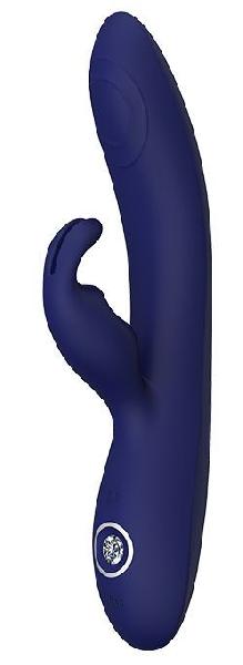 Синий вибромассажер-кролик THEMIS - 22 см. от Dream Toys