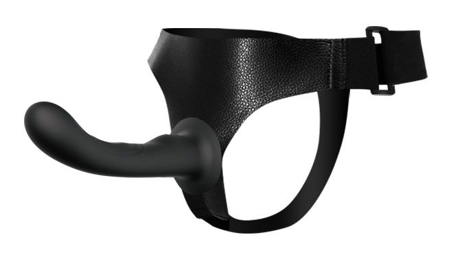 Страпон с изогнутой головкой Ultra Harness Curvy Dildo - 15,8 см. от Baile