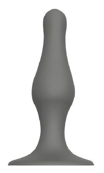 Серый удлиненный анальный стимулятор PLUG WITH SUCTION CUP - 15,6 см. от Dream Toys