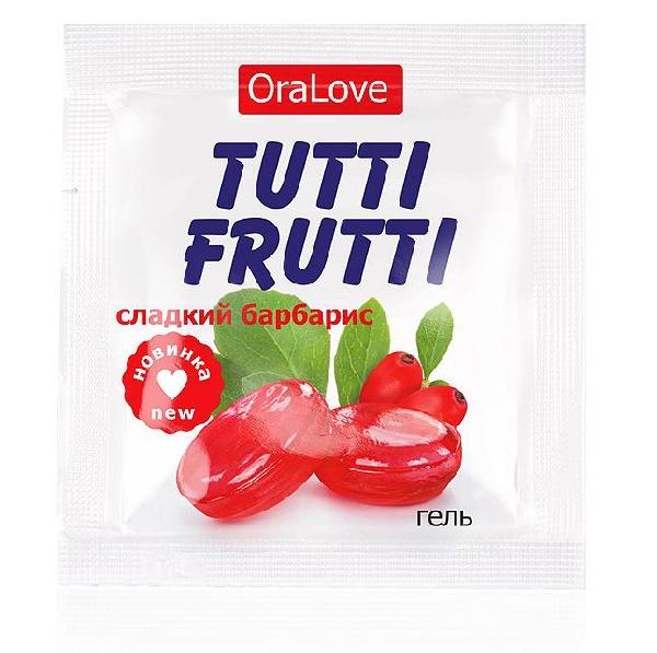 Гель-смазка Tutti-frutti со вкусом барбариса - 4 гр. от Биоритм