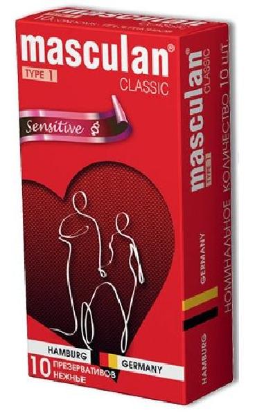 Розовые презервативы Masculan Classic Sensitive - 10 шт. от Masculan