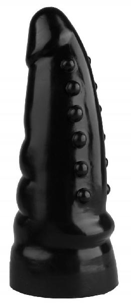 Черная анальная втулка с шипиками - 21 см.  от Сумерки богов