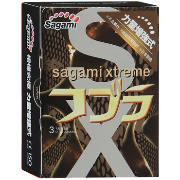 Суженные к основанию презервативы Sagami Xtreme COBRA - 3 шт. от Sagami