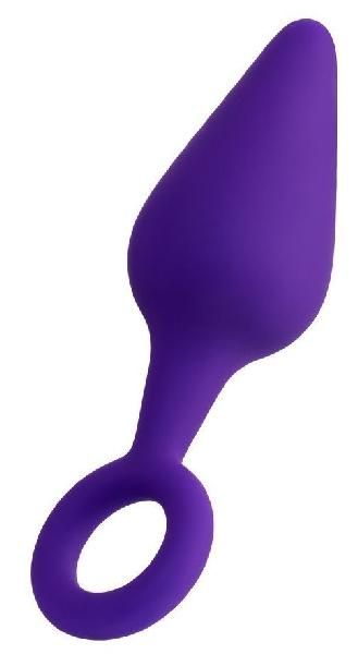 Фиолетовая анальная втулка Bung с петелькой - 11,5 см. от ToyFa