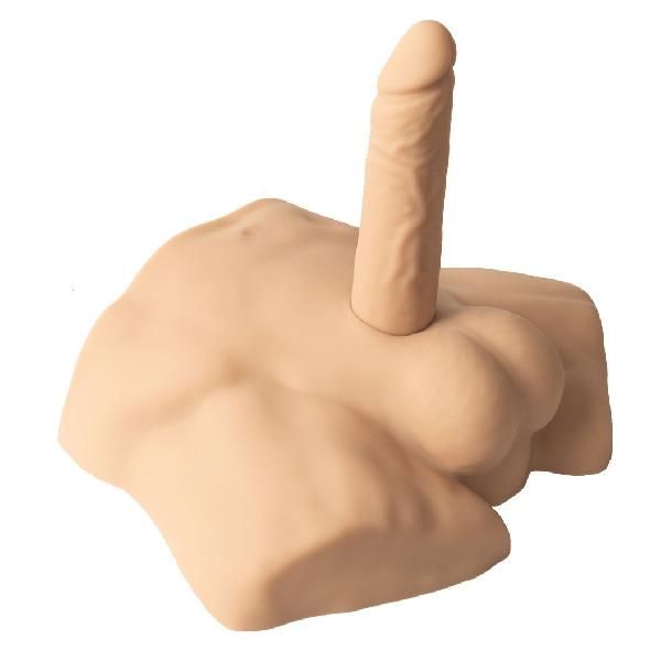 Телесный мужской полуторс с фаллоимитатором SILEXD Apollo S 7  от Adrien Lastic