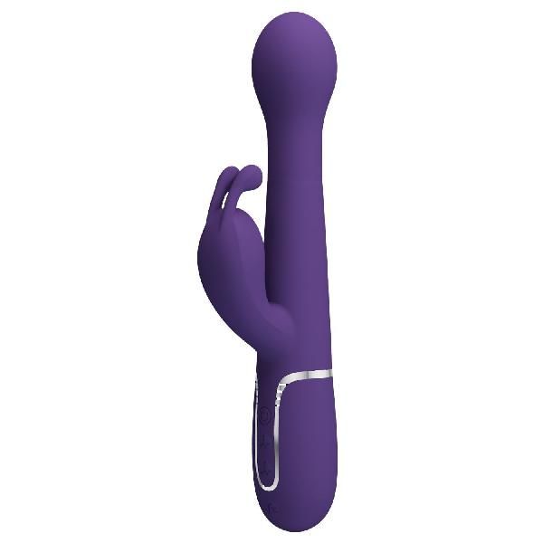 Фиолетовый вибратор-кролик Dejon с ротацией бусин и возвратно-поступательными движениями - 22,6 см. от Baile