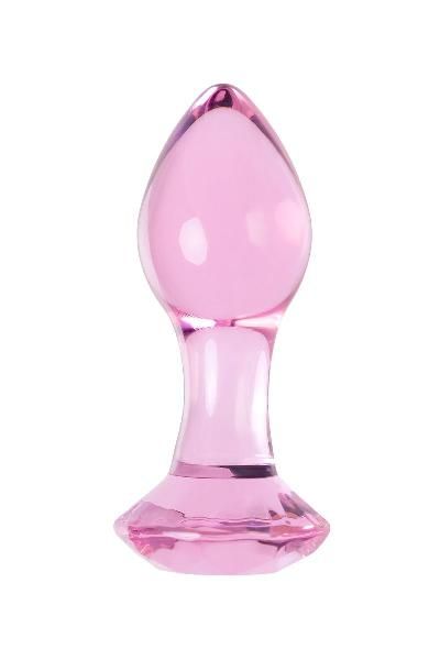 Розовая анальная втулка из стекла - 8,5 см. от Sexus